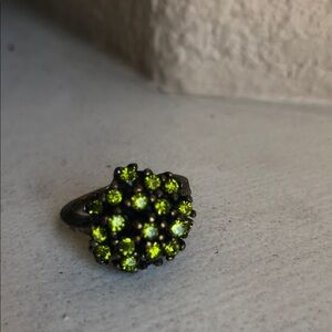 Elegant Green Cluster Ring